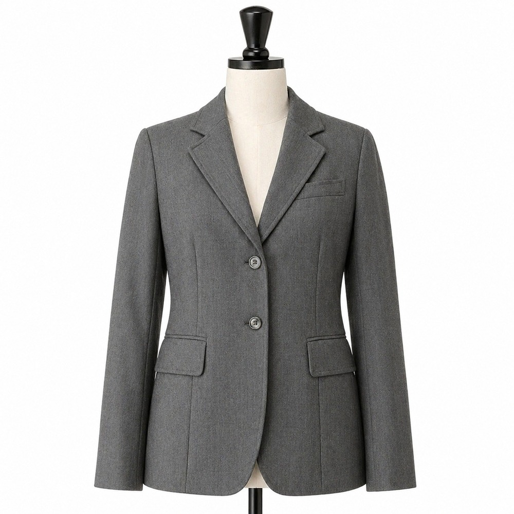 Banana‎ Republic Made in Italy Wool Cashmere Blazer Gray Womens Size 0 Slim Fit